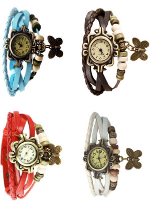 Kissu Vintage Rakhi Combo of 4 Sky Blue, Red, Brown And White Watch - For Women
Kissu Vintage Rakhi Combo of 4 Sky Blue, Red, Brown And White Watch - For Women