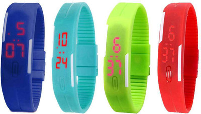Kissu Led Magnet Band Combo of 4 Blue, Sky Blue, Green And Red Watch - For Men & Women
Kissu Led Magnet Band Combo of 4 Blue, Sky Blue, Green And Red Watch - For Men & Women