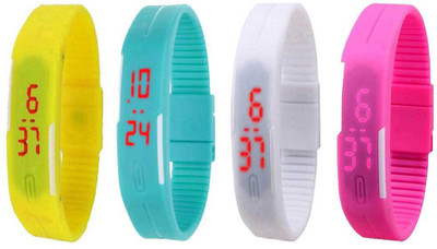 Kissu Led Magnet Band Combo of 4 Yellow, Sky Blue, White And Pink Watch - For Men & Women
Kissu Led Magnet Band Combo of 4 Yellow, Sky Blue, White And Pink Watch - For Men & Women