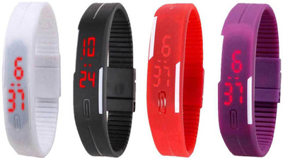 Kissu Led Magnet Band Combo of 4 White, Black, Red And Purple Watch - For Men & Women
Kissu Led Magnet Band Combo of 4 White, Black, Red And Purple Watch - For Men & Women