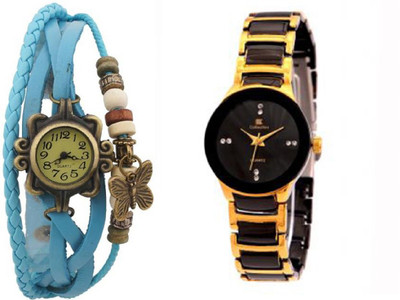 IIK Collection Blue-Gold Watch - For Women