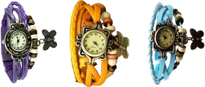 NS18 Vintage Butterfly Rakhi Watch Combo of 3 Purple, Yellow And Sky Blue Watch - For Women
NS18 Vintage Butterfly Rakhi Watch Combo of 3 Purple, Yellow And Sky Blue Watch - For Women