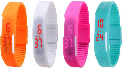 Kissu Led Magnet Band Combo of 4 Orange, White, Pink And Sky Blue Watch - For Men & Women
Kissu Led Magnet Band Combo of 4 Orange, White, Pink And Sky Blue Watch - For Men & Women