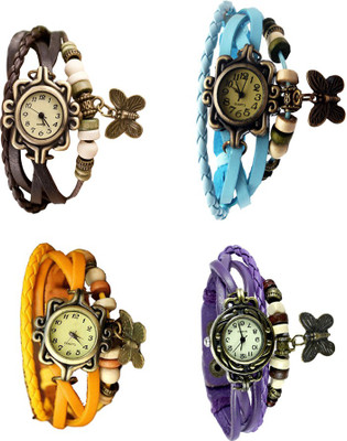 Kissu Vintage Rakhi Combo of 4 Brown, Yellow, Sky Blue And Purple Watch - For Women
Kissu Vintage Rakhi Combo of 4 Brown, Yellow, Sky Blue And Purple Watch - For Women
