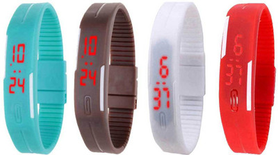 Kissu Led Magnet Band Combo of 4 Sky Blue, Brown, White And Red Watch - For Men & Women
Kissu Led Magnet Band Combo of 4 Sky Blue, Brown, White And Red Watch - For Men & Women