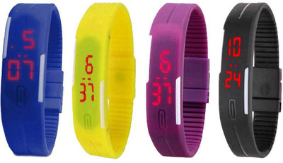 Kissu Led Magnet Band Combo of 4 Blue, Yellow, Purple And Black Watch - For Men & Women
Kissu Led Magnet Band Combo of 4 Blue, Yellow, Purple And Black Watch - For Men & Women