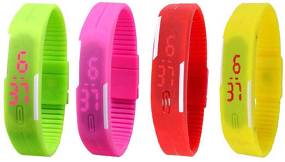 NS18 Silicone Led Magnet Band Combo of 4 Green, Pink, Red And Yellow Watch - For Boys & Girls
NS18 Silicone Led Magnet Band Combo of 4 Green, Pink, Red And Yellow Watch - For Boys & Girls