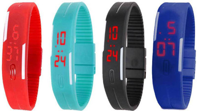 Kissu Led Magnet Band Combo of 4 Red, Sky Blue, Black And Blue Watch - For Men & Women
Kissu Led Magnet Band Combo of 4 Red, Sky Blue, Black And Blue Watch - For Men & Women