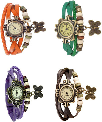Kissu Vintage Rakhi Combo of 4 Orange, Purple, Green And Brown Watch - For Women
Kissu Vintage Rakhi Combo of 4 Orange, Purple, Green And Brown Watch - For Women