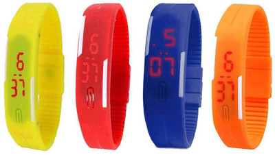 NS18 Silicone Led Magnet Band Combo of 4 Yellow, Red, Blue And Orange Watch - For Boys & Girls
NS18 Silicone Led Magnet Band Combo of 4 Yellow, Red, Blue And Orange Watch - For Boys & Girls