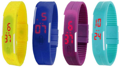 NS18 Silicone Led Magnet Band Watch Combo of 4 Yellow, Blue, Purple And Sky Blue Watch - For Couple
NS18 Silicone Led Magnet Band Watch Combo of 4 Yellow, Blue, Purple And Sky Blue Watch - For Couple