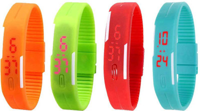 Kissu Led Magnet Band Combo of 4 Orange, Green, Red And Sky Blue Watch - For Men & Women
Kissu Led Magnet Band Combo of 4 Orange, Green, Red And Sky Blue Watch - For Men & Women