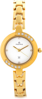 Maxima 29410BMLY Swarovski Gold Watch - For Women