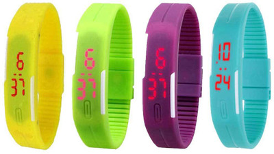 Kissu Led Magnet Band Combo of 4 Yellow, Green, Purple And Sky Blue Watch - For Men & Women
Kissu Led Magnet Band Combo of 4 Yellow, Green, Purple And Sky Blue Watch - For Men & Women