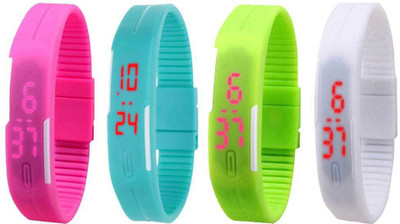 Kissu Led Magnet Band Combo of 4 Pink, Sky Blue, Green And White Watch - For Men & Women
Kissu Led Magnet Band Combo of 4 Pink, Sky Blue, Green And White Watch - For Men & Women