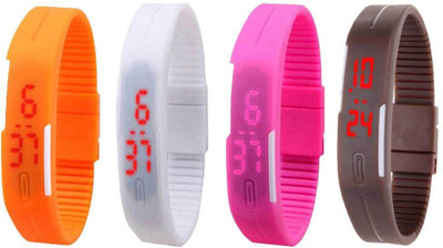 Kissu Led Magnet Band Combo of 4 Orange, White, Pink And Brown Watch - For Men & Women
Kissu Led Magnet Band Combo of 4 Orange, White, Pink And Brown Watch - For Men & Women