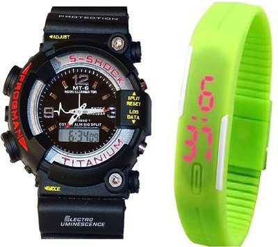 Rokcy Analog-Digital S-Shock Black Rubber Led Band Green For Boys,Girls Combo Watch - For Boys
Rokcy Analog-Digital S-Shock Black Rubber Led Band Green For Boys,Girls Combo Watch - For Boys