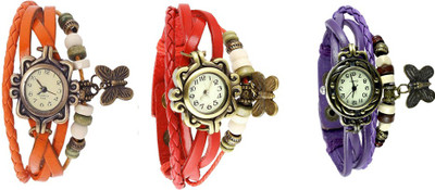 Kissu Vintage Rakhi Watch Combo of 3 Orange, Red And Purple Watch - For Women
Kissu Vintage Rakhi Watch Combo of 3 Orange, Red And Purple Watch - For Women