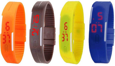 Kissu Led Magnet Band Combo of 4 Orange, Brown, Yellow And Blue Watch - For Men & Women
Kissu Led Magnet Band Combo of 4 Orange, Brown, Yellow And Blue Watch - For Men & Women