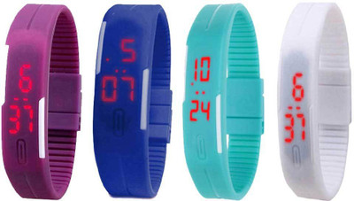 Kissu Led Magnet Band Combo of 4 Purple, Blue, Sky Blue And White Watch - For Men & Women
Kissu Led Magnet Band Combo of 4 Purple, Blue, Sky Blue And White Watch - For Men & Women