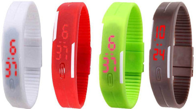 Kissu Led Magnet Band Combo of 4 White, Red, Green And Brown Watch - For Men & Women
Kissu Led Magnet Band Combo of 4 White, Red, Green And Brown Watch - For Men & Women
