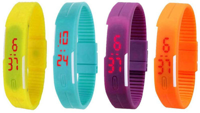 Kissu Led Magnet Band Combo of 4 Yellow, Sky Blue, Purple And Orange Watch - For Men & Women
Kissu Led Magnet Band Combo of 4 Yellow, Sky Blue, Purple And Orange Watch - For Men & Women