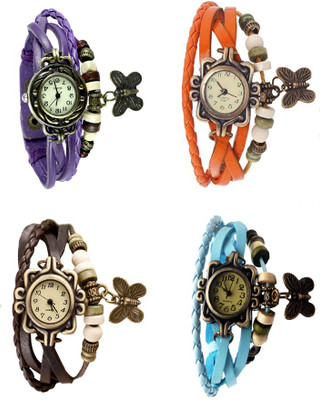 Kissu Vintage Rakhi Combo of 4 Purple, Brown, Orange And Sky Blue Watch - For Women
Kissu Vintage Rakhi Combo of 4 Purple, Brown, Orange And Sky Blue Watch - For Women