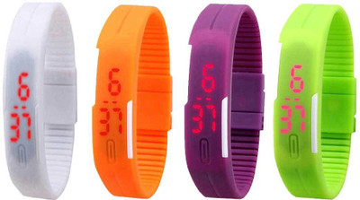 NS18 Silicone Led Magnet Band Combo of 4 White, Orange, Purple And Green Watch - For Boys & Girls
NS18 Silicone Led Magnet Band Combo of 4 White, Orange, Purple And Green Watch - For Boys & Girls
