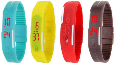 Kissu Led Magnet Band Combo of 4 Sky Blue, Yellow, Red And Brown Watch - For Men & Women
Kissu Led Magnet Band Combo of 4 Sky Blue, Yellow, Red And Brown Watch - For Men & Women