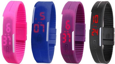 Kissu Led Magnet Band Combo of 4 Pink, Blue, Purple And Black Watch - For Men & Women
Kissu Led Magnet Band Combo of 4 Pink, Blue, Purple And Black Watch - For Men & Women