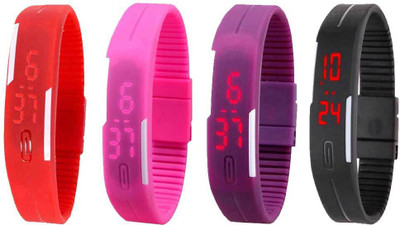 Kissu Led Magnet Band Combo of 4 Red, Pink, Purple And Black Watch - For Men & Women
Kissu Led Magnet Band Combo of 4 Red, Pink, Purple And Black Watch - For Men & Women