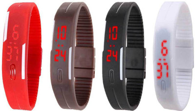 NS18 Silicone Led Magnet Band Combo of 4 Red, Brown, Black And White Watch - For Boys & Girls
NS18 Silicone Led Magnet Band Combo of 4 Red, Brown, Black And White Watch - For Boys & Girls