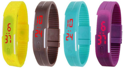 Kissu Led Magnet Band Combo of 4 Yellow, Brown, Sky Blue And Purple Watch - For Men & Women
Kissu Led Magnet Band Combo of 4 Yellow, Brown, Sky Blue And Purple Watch - For Men & Women
