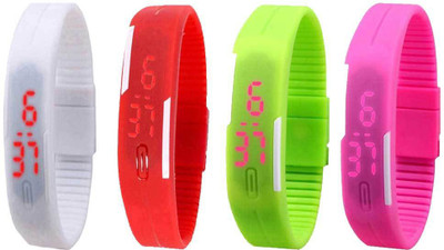 Kissu Led Magnet Band Combo of 4 White, Red, Green And Pink Watch - For Men & Women
Kissu Led Magnet Band Combo of 4 White, Red, Green And Pink Watch - For Men & Women