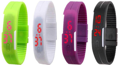 NS18 Silicone Led Magnet Band Combo of 4 Green, White, Purple And Black Watch - For Boys & Girls
NS18 Silicone Led Magnet Band Combo of 4 Green, White, Purple And Black Watch - For Boys & Girls
