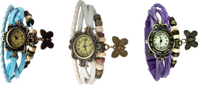 Kissu Vintage Rakhi Watch Combo of 3 Sky Blue, White And Purple Watch - For Women
Kissu Vintage Rakhi Watch Combo of 3 Sky Blue, White And Purple Watch - For Women