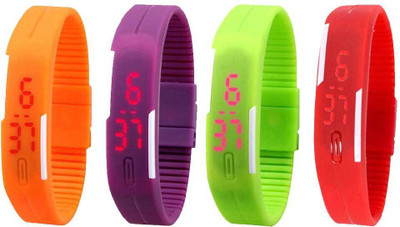 NS18 Silicone Led Magnet Band Watch Combo of 4 Orange, Purple, Green And Red Watch - For Couple
NS18 Silicone Led Magnet Band Watch Combo of 4 Orange, Purple, Green And Red Watch - For Couple