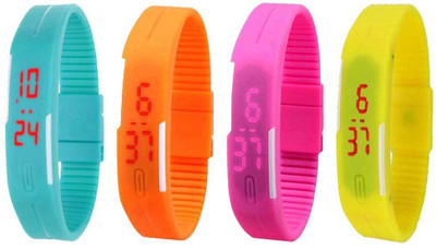 Kissu Led Magnet Band Combo of 4 Sky Blue, Orange, Pink And Yellow Watch - For Men & Women
Kissu Led Magnet Band Combo of 4 Sky Blue, Orange, Pink And Yellow Watch - For Men & Women