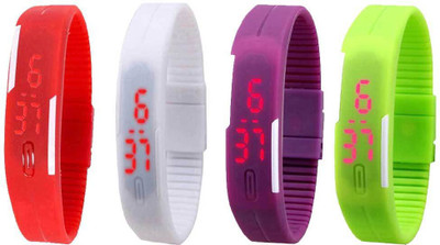 Kissu Led Magnet Band Combo of 4 Red, White, Purple And Green Watch - For Men & Women
Kissu Led Magnet Band Combo of 4 Red, White, Purple And Green Watch - For Men & Women