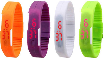 NS18 Silicone Led Magnet Band Combo of 4 Orange, Purple, White And Green Watch - For Boys & Girls
NS18 Silicone Led Magnet Band Combo of 4 Orange, Purple, White And Green Watch - For Boys & Girls