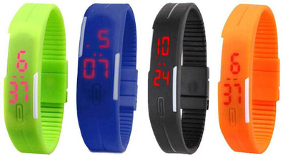 Kissu Led Magnet Band Combo of 4 Green, Blue, Black And Orange Watch - For Men & Women
Kissu Led Magnet Band Combo of 4 Green, Blue, Black And Orange Watch - For Men & Women