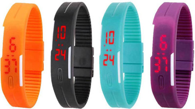 Kissu Led Magnet Band Combo of 4 Orange, Black, Sky Blue And Purple Watch - For Men & Women
Kissu Led Magnet Band Combo of 4 Orange, Black, Sky Blue And Purple Watch - For Men & Women