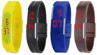 Kissu Led Magnet Band Combo of 4 Yellow, Black, Blue And Brown Watch - For Men & Women
Kissu Led Magnet Band Combo of 4 Yellow, Black, Blue And Brown Watch - For Men & Women