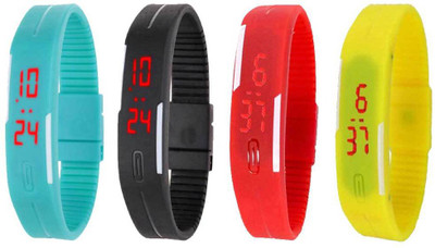 Kissu Led Magnet Band Combo of 4 Sky Blue, Black, Red And Yellow Watch - For Men & Women
Kissu Led Magnet Band Combo of 4 Sky Blue, Black, Red And Yellow Watch - For Men & Women