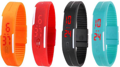 Kissu Led Magnet Band Combo of 4 Orange, Red, Black And Sky Blue Watch - For Men & Women
Kissu Led Magnet Band Combo of 4 Orange, Red, Black And Sky Blue Watch - For Men & Women