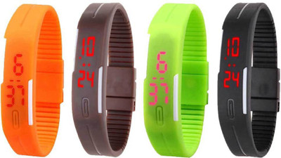 Kissu Led Magnet Band Combo of 4 Orange, Brown, Green And Black Watch - For Men & Women
Kissu Led Magnet Band Combo of 4 Orange, Brown, Green And Black Watch - For Men & Women
