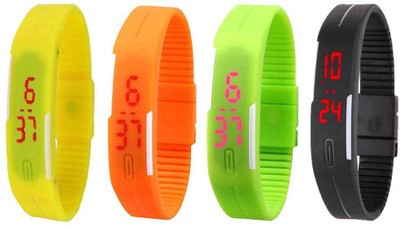 Kissu Led Magnet Band Combo of 4 Yellow, Orange, Green And Black Watch - For Men & Women
Kissu Led Magnet Band Combo of 4 Yellow, Orange, Green And Black Watch - For Men & Women