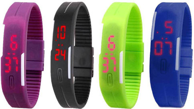 Kissu Led Magnet Band Combo of 4 Purple, Black, Green And Blue Watch - For Men & Women
Kissu Led Magnet Band Combo of 4 Purple, Black, Green And Blue Watch - For Men & Women