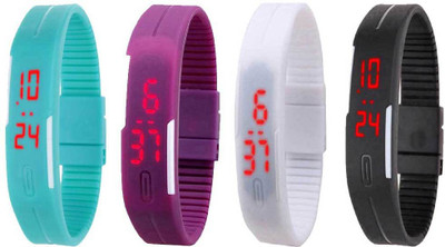 Kissu Led Magnet Band Combo of 4 Sky Blue, Purple, White And Black Watch - For Men & Women
Kissu Led Magnet Band Combo of 4 Sky Blue, Purple, White And Black Watch - For Men & Women