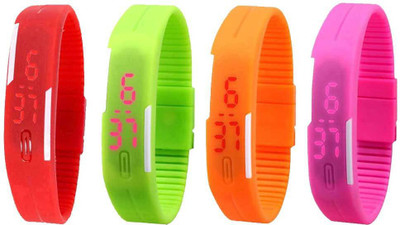 NS18 Silicone Led Magnet Band Combo of 4 Red, Green, Orange And Pink Watch - For Boys & Girls
NS18 Silicone Led Magnet Band Combo of 4 Red, Green, Orange And Pink Watch - For Boys & Girls